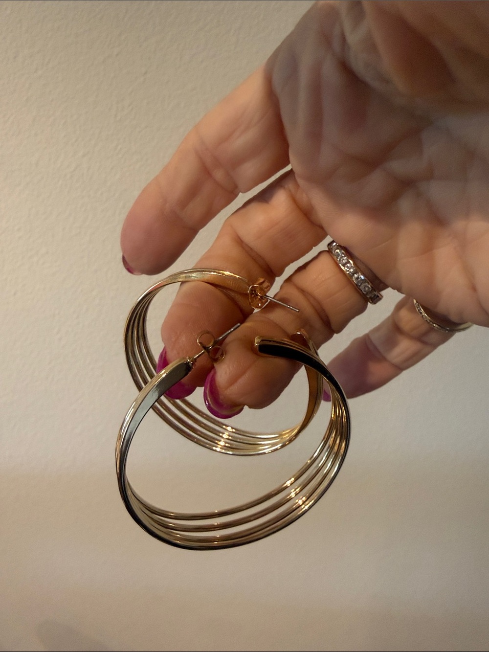 Gold Multi-Hoop Women's Earrings - Elegant Layered Hoop Design